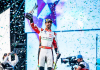 Lucas di Grassi świętuje miejsce na podium w wyścigu Formuły E w Rijadzie