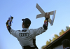 Rallycross: kierowca Audi Andreas Bakkerud przed Sebastienem Loebem
