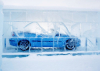 Saab 9-3 w lodowym garażu